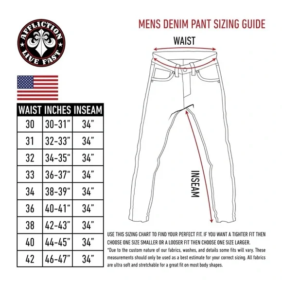 Affliction Men's Denim Jeans Gage Peak Groves Embroidered Blue $135 - Picture 5 of 9